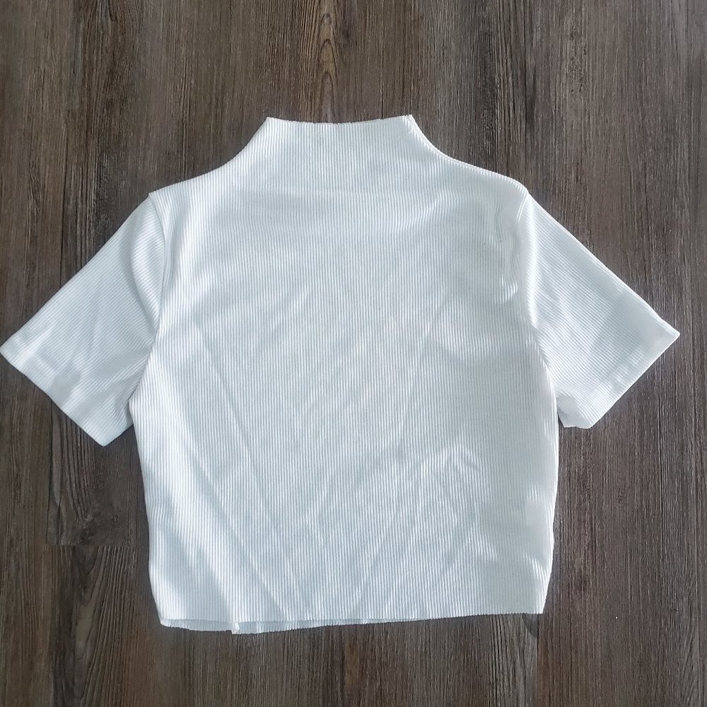 Mock Neck White Sweater (Size S)